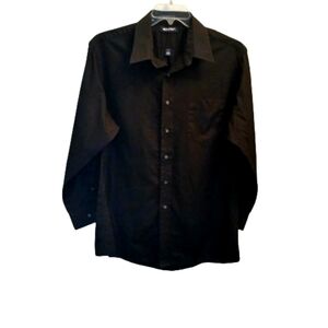 Puritan Wrinkle Free Men's Dress Shirt Size L Long Sleeve Black